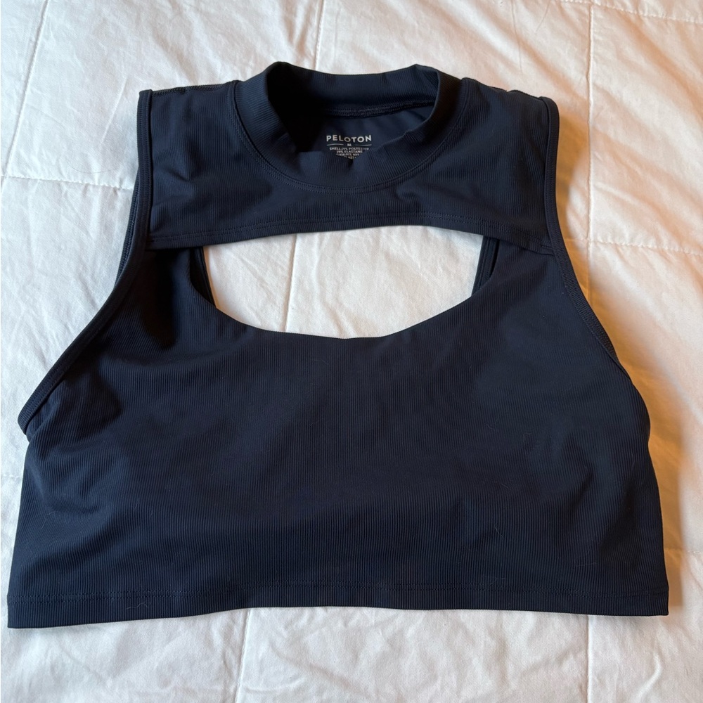 Peloton Black Cutout High-Neck Sports Bra